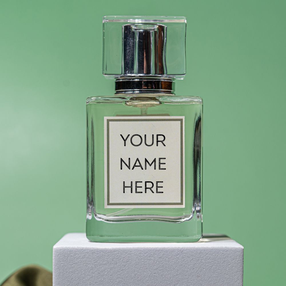 Personalize your perfume with a custom name on the bottle label