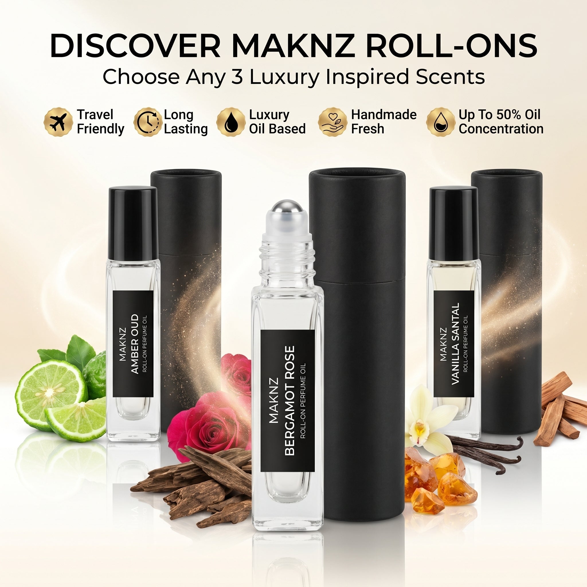 Fragrance Roll Onn Bundle ( Pack Of 3) - MAKNZ PERFUMES