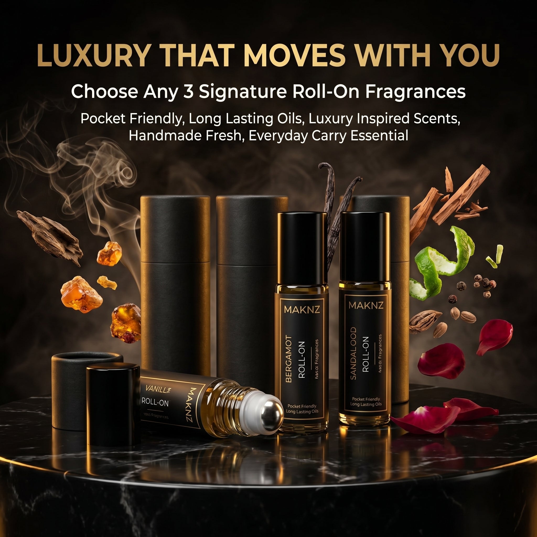 Fragrance Roll Onn Bundle ( Pack Of 3) - MAKNZ PERFUMES