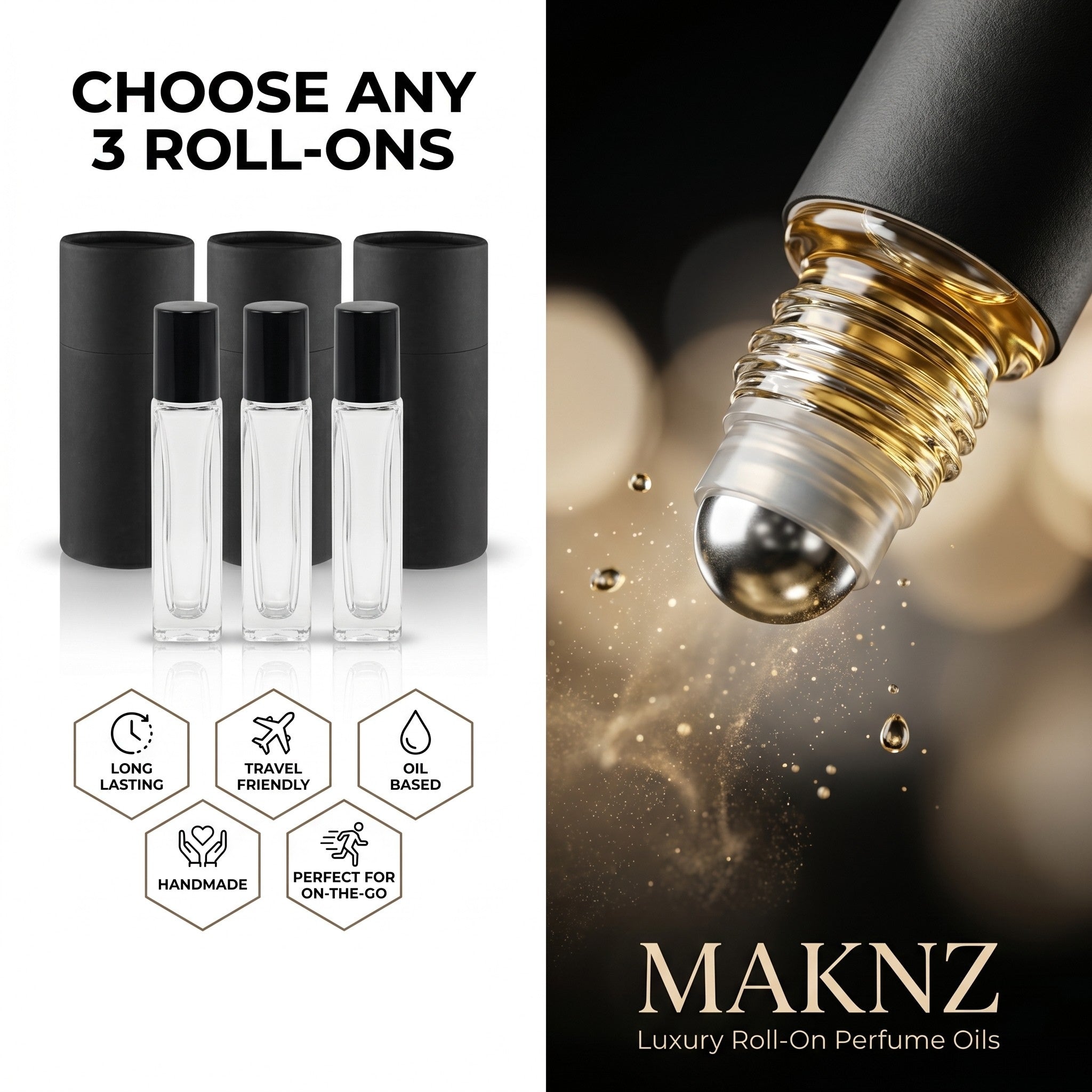 Fragrance Roll Onn Bundle ( Pack Of 3) - MAKNZ PERFUMES